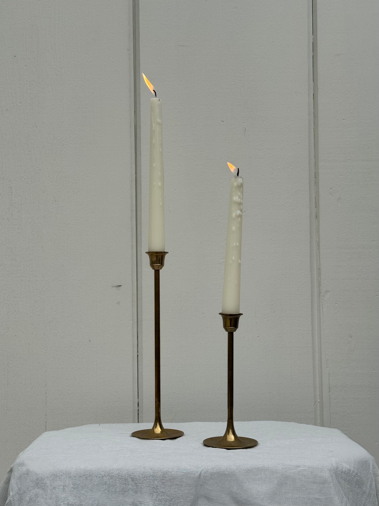 Set of 2 Vintage Brass Candle Holders