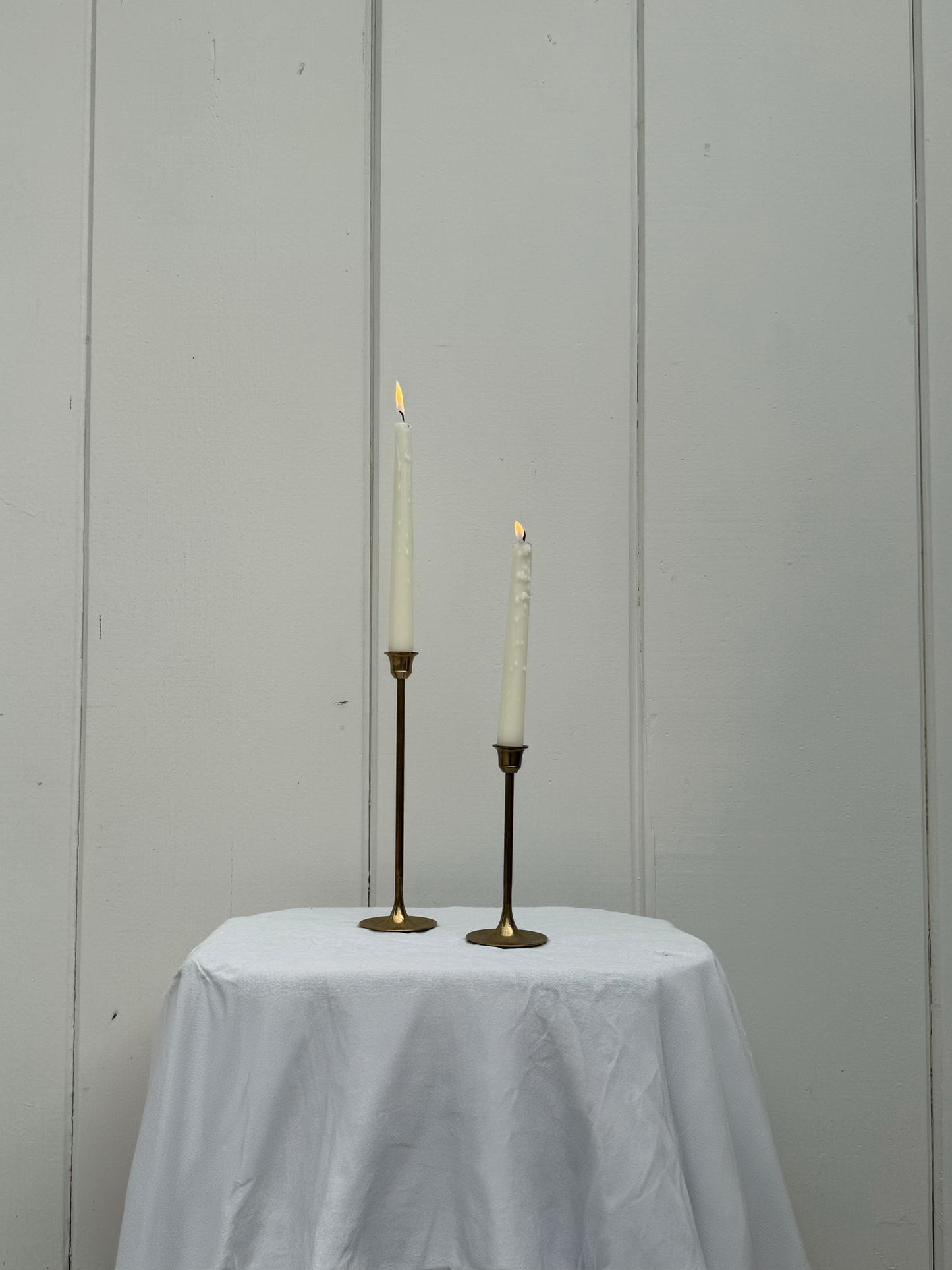 Set of 2 Vintage Brass Candle Holders