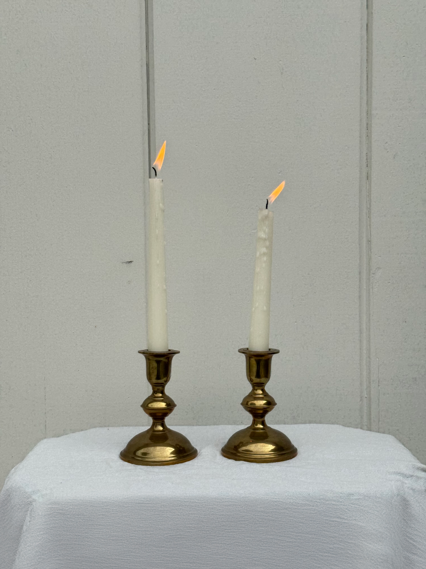 Set of 2 Vintage Brass Candle Holders